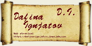 Dafina Ignjatov vizit kartica